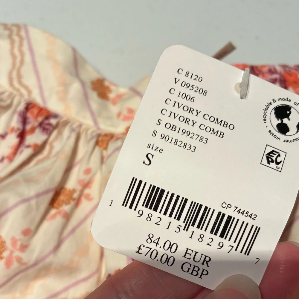 NWT Free People Gaia Printed Mini Skirt in Ivory Combo Size Small Feminine - Picture 10 of 13